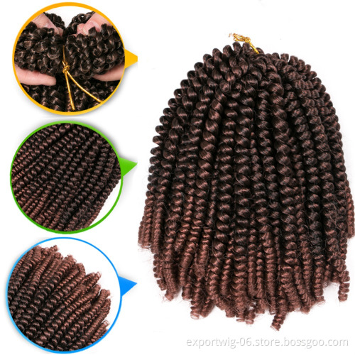 8inch Small Crochet Braids Passion Twist Hair Mixed Color Synthetic Braiding Hair For Spring Twist Hair Extension